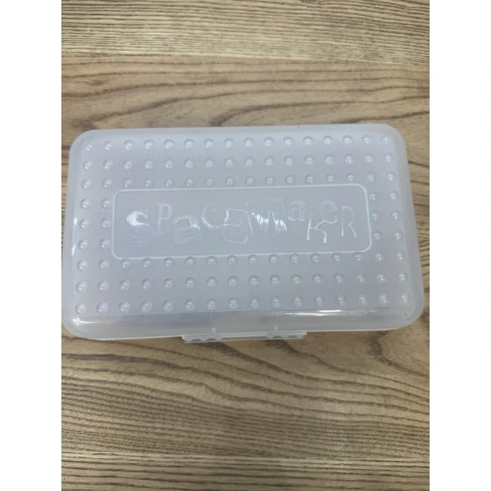 Vtg 90s Spacemaker Pencil Box Case Clear 8